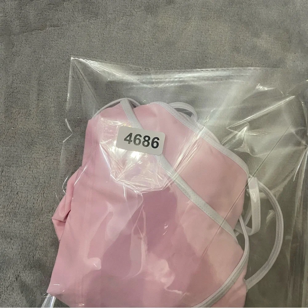 New! Frankie’s bikinis Amalia one piece monokini pink heart 24686
